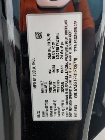 VIN 5YJ3E1EB1LF735770 2020 Tesla MODEL 3 no.14