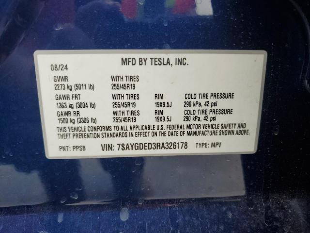 2024 TESLA MODEL Y - 7SAYGDED3RA326178