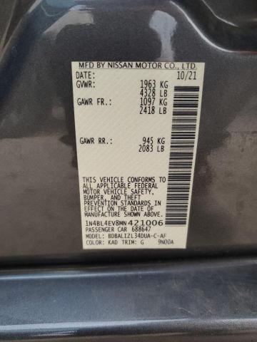 2021 NISSAN ALTIMA SL - 1N4BL4EV8MN421006