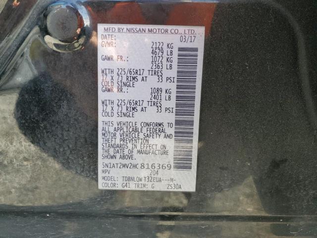 2017 NISSAN ROGUE SV - 5N1AT2MV2HC816369