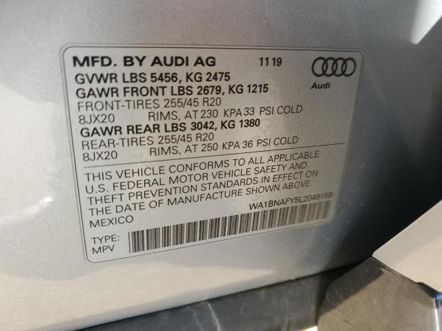 2020 AUDI Q5 PREMIUM - WA1BNAFY5L2049159