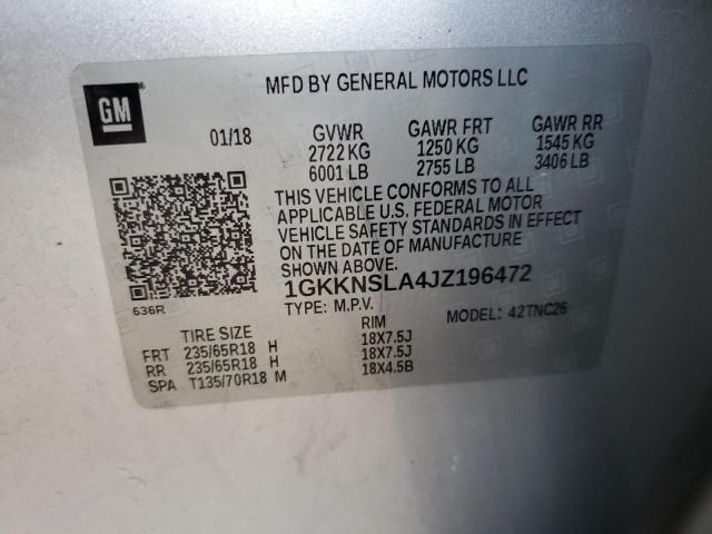 2018 GMC ACADIA SLE - 1GKKNSLA4JZ196472