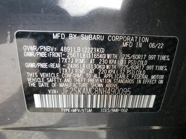 2022 SUBARU FORESTER W JF2SKAMC8NH490095