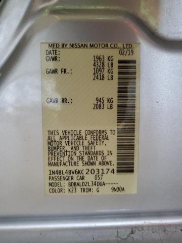 2019 NISSAN ALTIMA S - 1N4BL4BV6KC203174