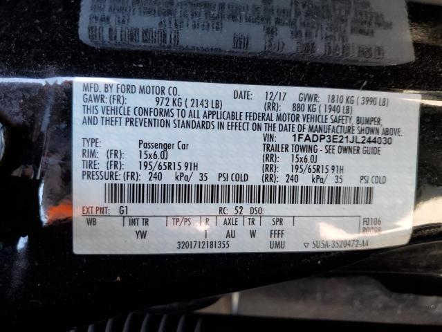 VIN 1FADP3E21JL244030 2018 Ford Focus, S no.12