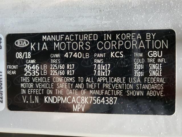 2019 KIA SPORTAGE L - KNDPMCAC8K7564387
