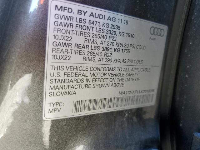 2019 AUDI Q8 PRESTIG WA1CVAF11KD018095