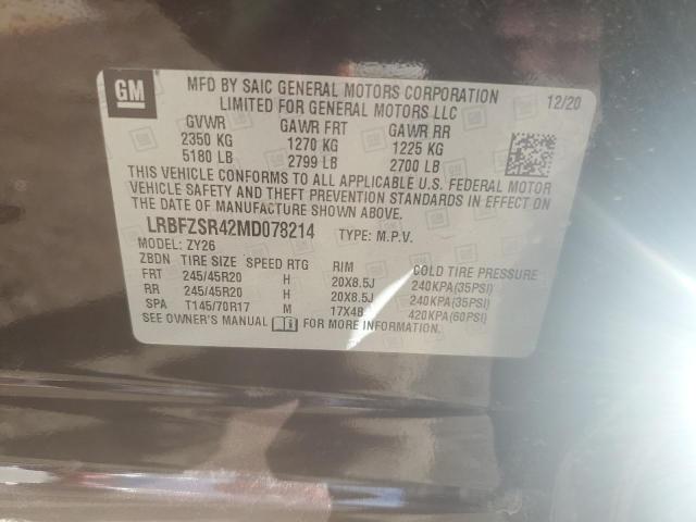 2021 BUICK ENVISION A - LRBFZSR42MD078214