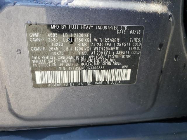 2016 SUBARU OUTBACK 2. - 4S4BSBNC3G3309886