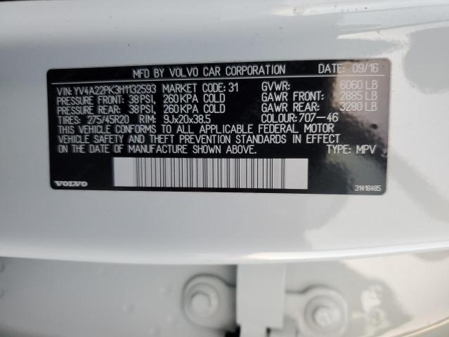 2017 VOLVO XC90 T6 - YV4A22PK3H1132593