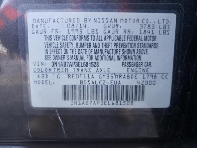 VIN 3N1AB7AP3EL681528 2014 Nissan Sentra, S no.13