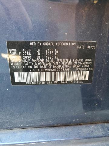 2020 SUBARU LEGACY 4S3BWAB60L3028298