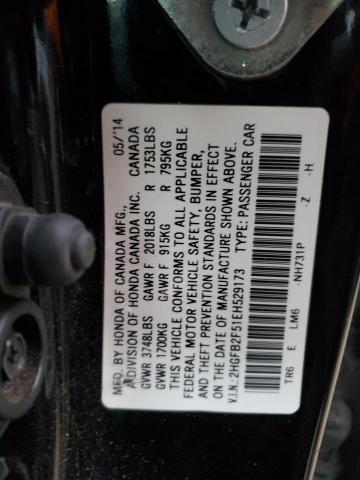 VIN 2HGFB2F51EH529173 2014 HONDA CIVIC no.13