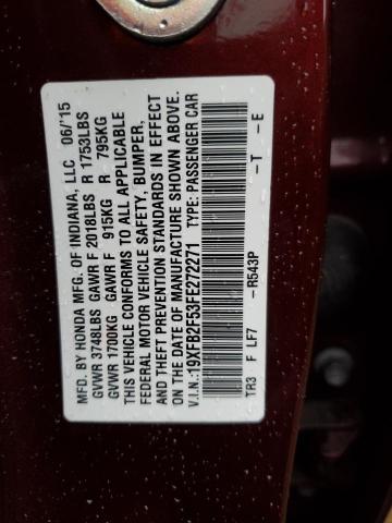 19XFB2F53FE272271 2015 HONDA CIVIC