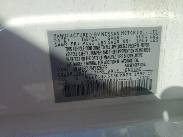 2021 NISSAN SENTRA SV - 3N1AB8CV5MY326959