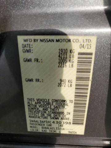 VIN 1N4AL3AP3FC430398 2015 Nissan Altima, 2.5 no.12