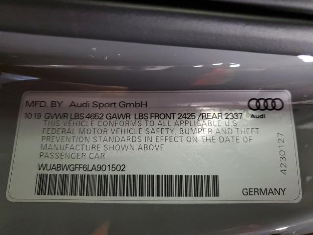 2020 AUDI RS3 WUABWGFF6LA901502