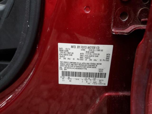 VIN 2FMDK3JC4DBB97776 2013 FORD EDGE no.13