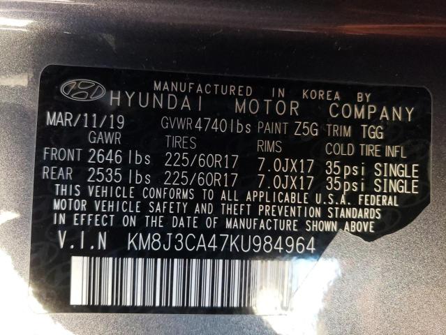 2019 HYUNDAI TUCSON LIM - KM8J3CA47KU984964