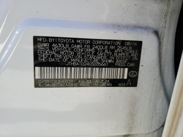 2016 LEXUS IS 200T - JTHBA1D24G5035661