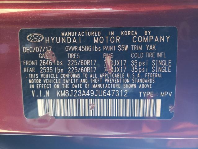 2018 HYUNDAI TUCSON SE - KM8J23A49JU647312