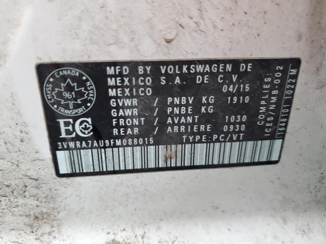 2015 VOLKSWAGEN GOLF TDI 3VWRA7AU9FM088015