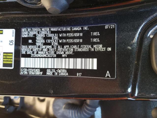 VIN 2T2HZMDA9MC303708 2021 LEXUS RX350 no.13