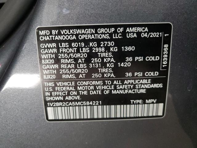 2021 VOLKSWAGEN ATLAS SEL - 1V2BR2CA5MC584221
