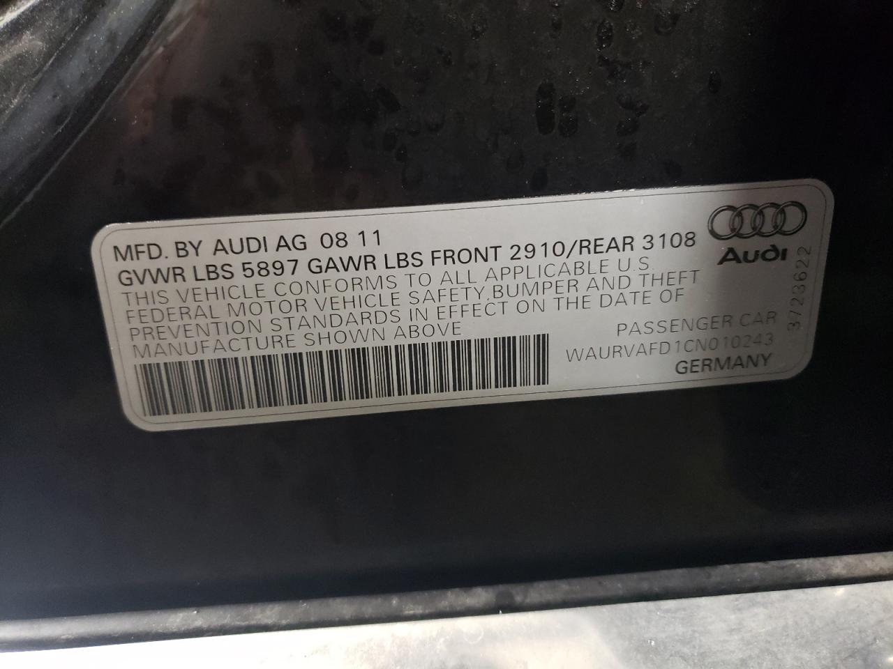 Lot #3008314172 2012 AUDI A8 L QUATT