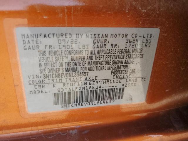 2022 NISSAN VERSA SV - 3N1CN8EV0NL864657
