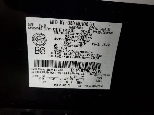 2017 FORD TAURUS LIM - 1FAHP2J89HG127191