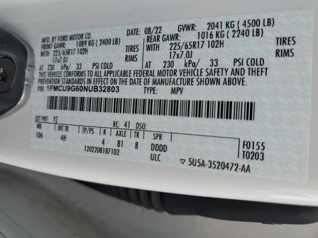 2022 FORD ESCAPE SE - 1FMCU9G60NUB32803