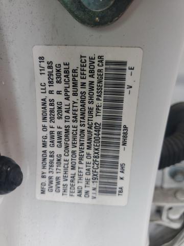 19XFC2F8XKE004402 2019 HONDA CIVIC