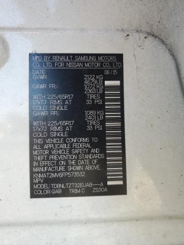 2015 NISSAN ROGUE S - KNMAT2MV6FP573532