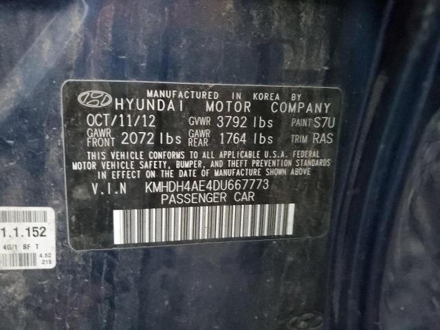 VIN KMHDH4AE4DU667773 2013 HYUNDAI ELANTRA no.12