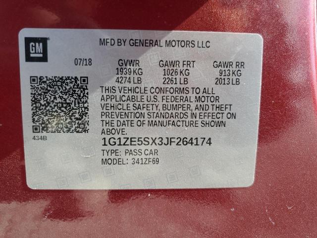 2018 CHEVROLET MALIBU PRE - 1G1ZE5SX3JF264174