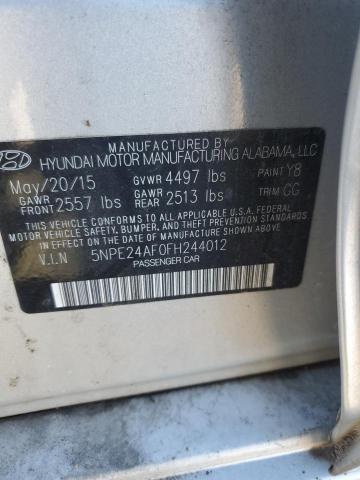 VIN 5NPE24AF0FH244012 2015 HYUNDAI SONATA no.12