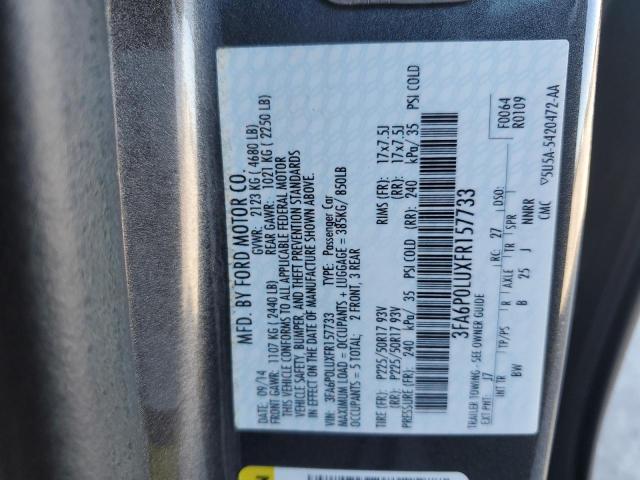 VIN 3FA6P0LUXFR157733 2015 Ford Fusion, Se Hybrid no.12