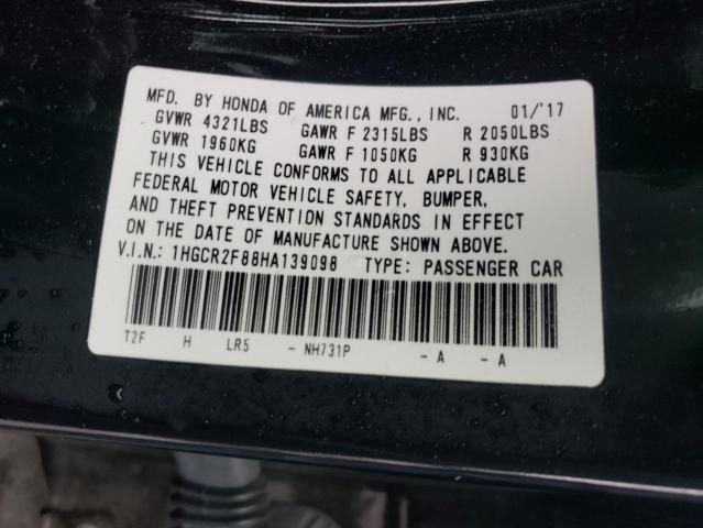 2017 HONDA ACCORD EXL - 1HGCR2F88HA139098