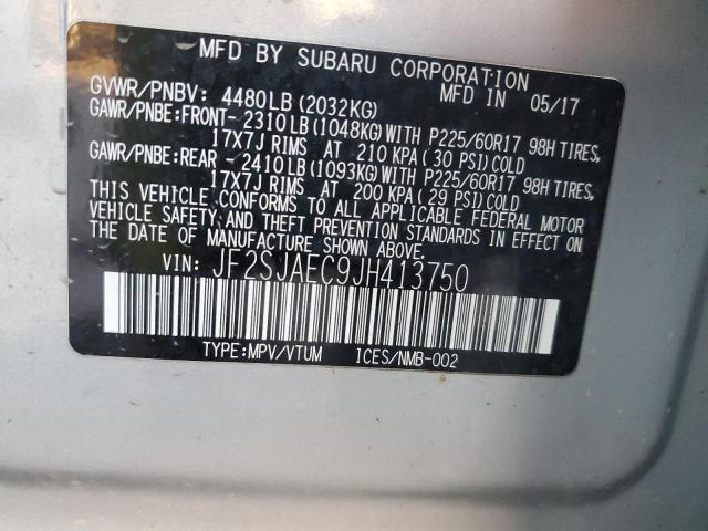 2018 SUBARU FORESTER 2 - JF2SJAEC9JH413750