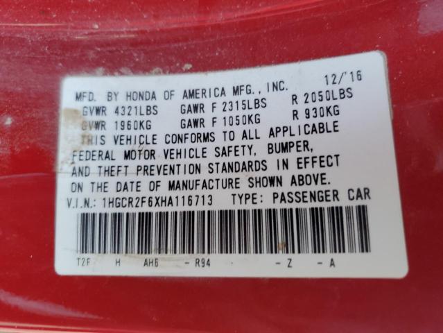 2017 HONDA ACCORD SPO - 1HGCR2F6XHA116713