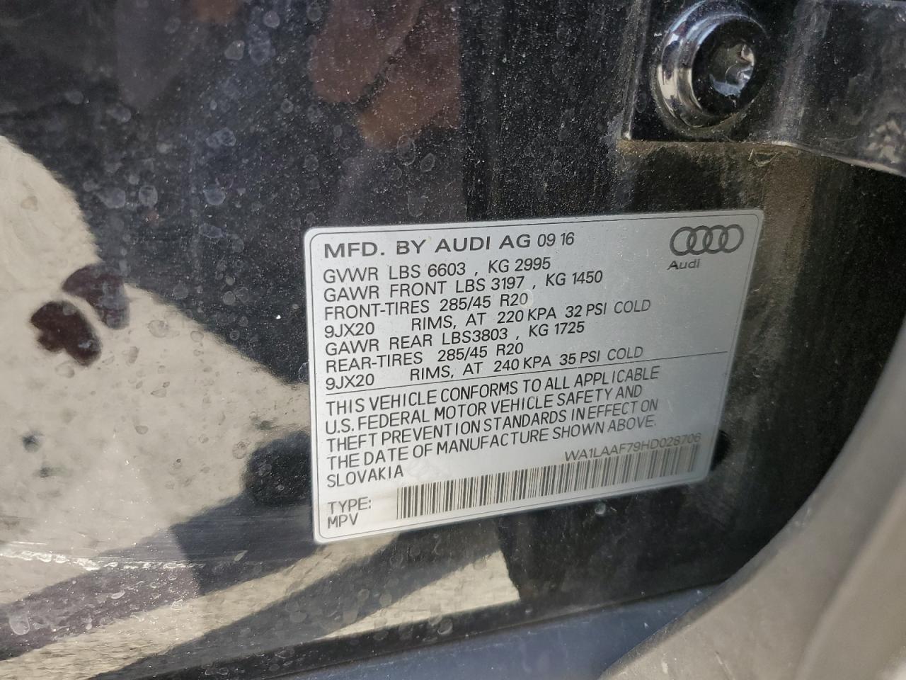 Lot #3028539976 2017 AUDI Q7 PREMIUM