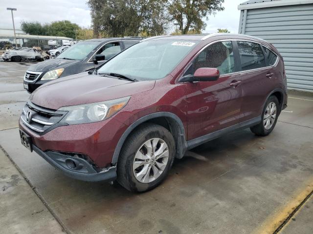 HONDA CR-V EXL 2012 burgundy  gas 5J6RM3H7XCL016802 photo #1