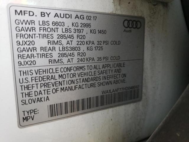 2017 AUDI Q7 PREMIUM - WA1LAAF77HD046640