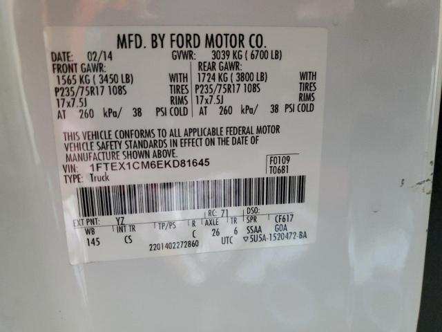 VIN 1FTEX1CM6EKD81645 2014 FORD F-150 no.12