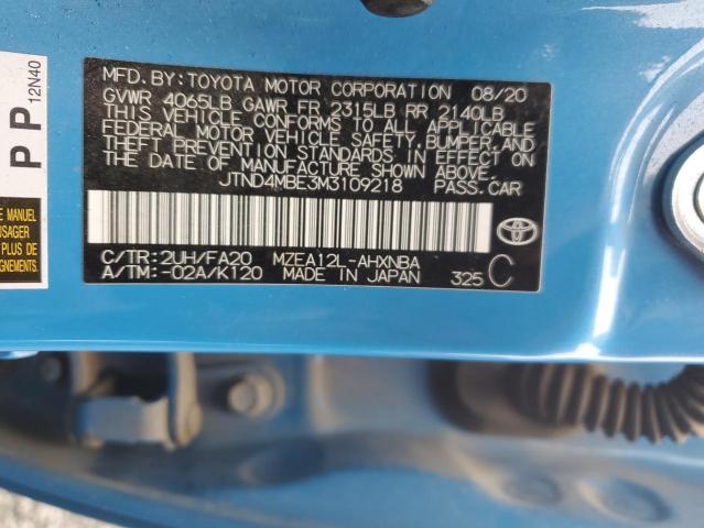 2021 TOYOTA COROLLA SE - JTND4MBE3M3109218