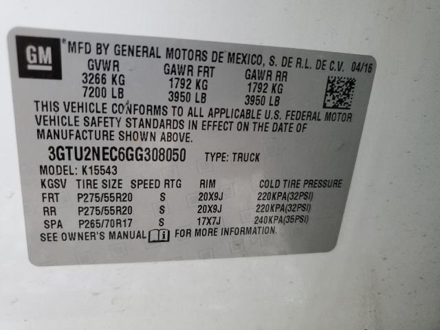 2016 GMC SIERRA K15 - 3GTU2NEC6GG308050