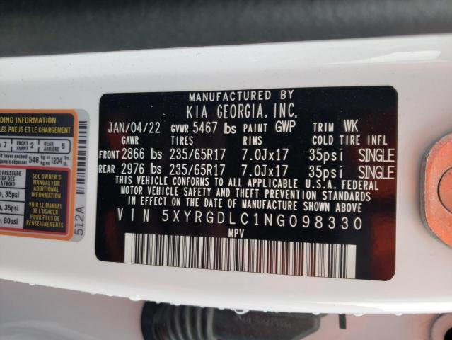 2022 KIA SORENTO LX - 5XYRGDLC1NG098330