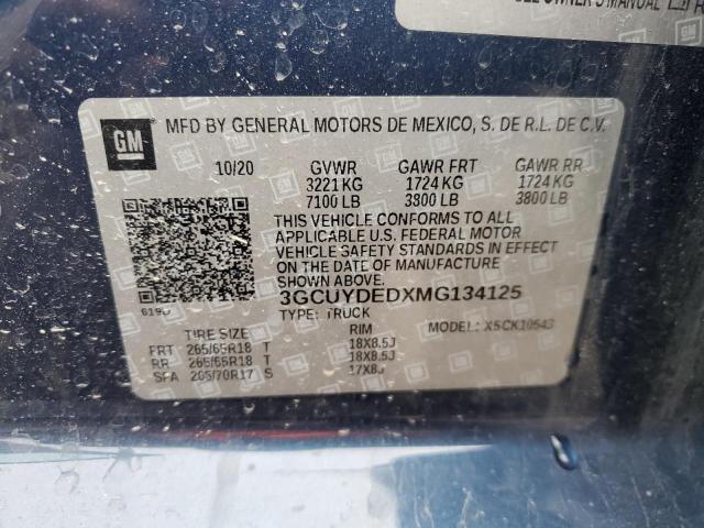 2021 CHEVROLET SILVERADO - 3GCUYDEDXMG134125