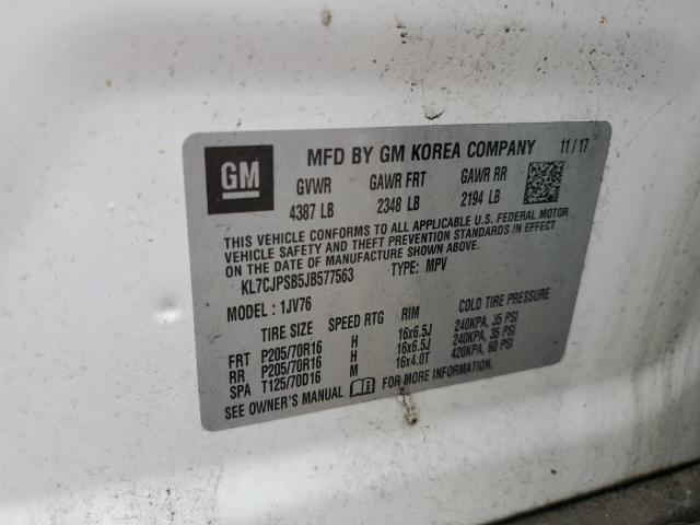 VIN KL7CJPSB5JB577563 2018 CHEVROLET TRAX no.14